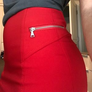 Express high waisted pencil skirt with back slit